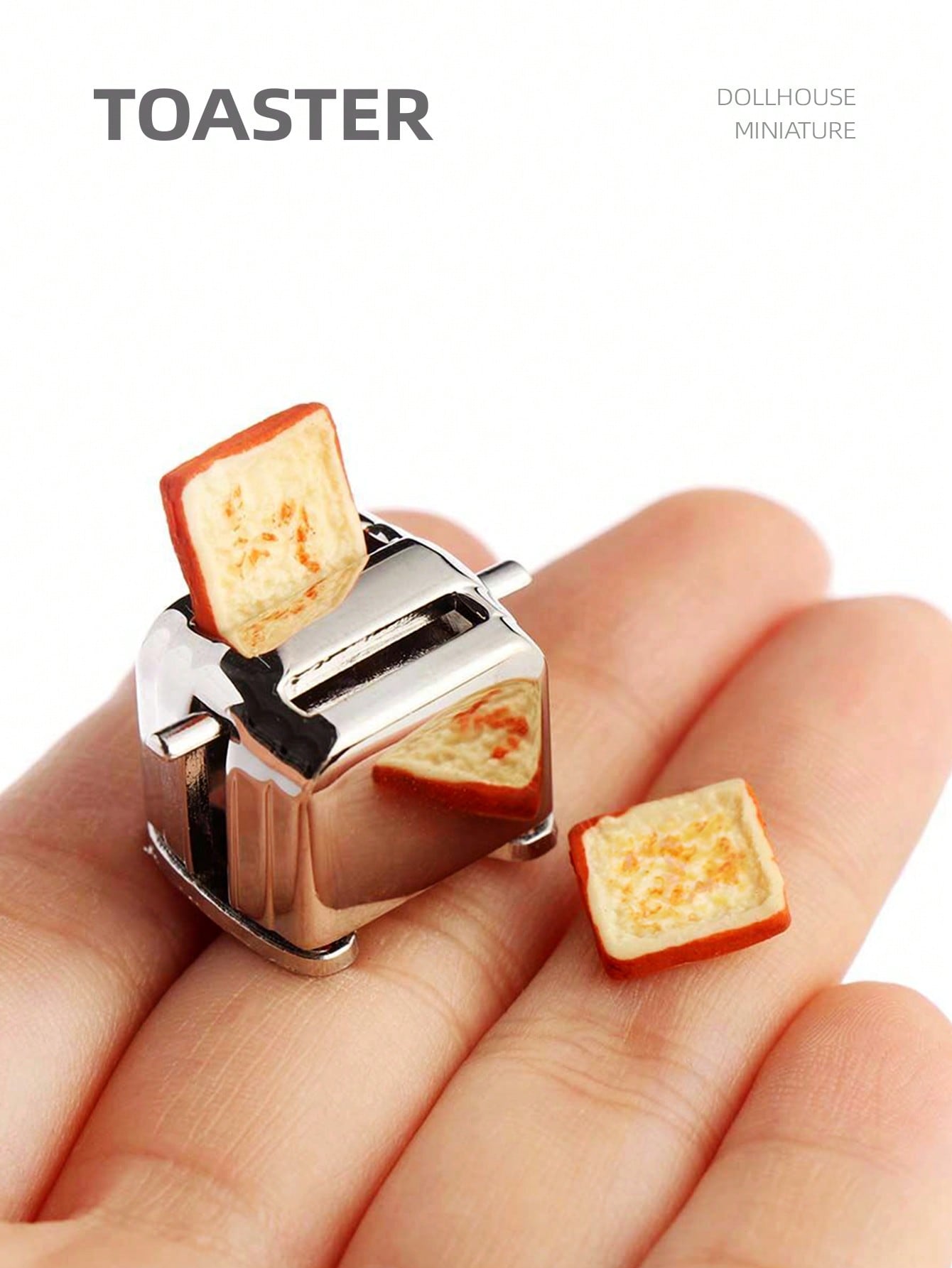 Home Decor Kitchen - 1:12 Dollhouse Miniature Toaster, Mini Simulation