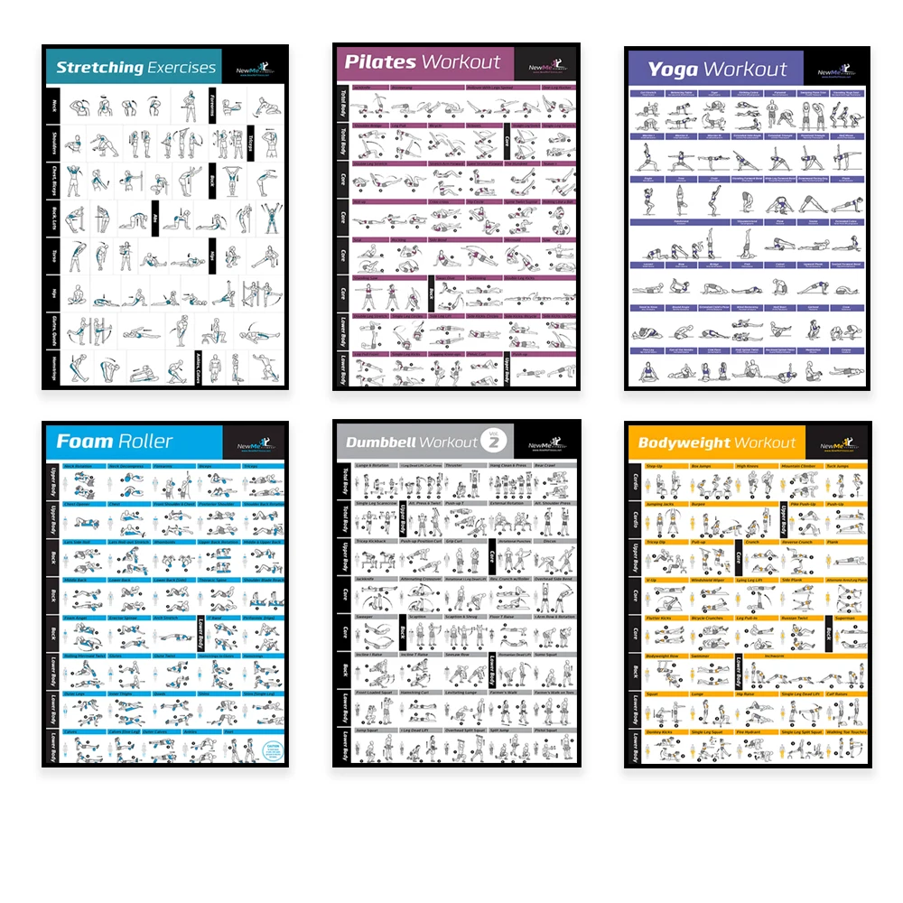 Geometric Wall Art - Body Exercise Training Chart Workout Home
