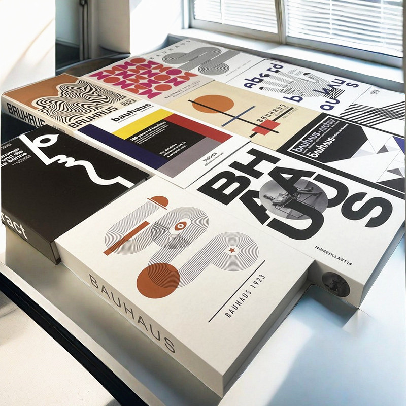 Home Decor Catalog - Abstract Bauhaus Luxury Decorative Books Boho