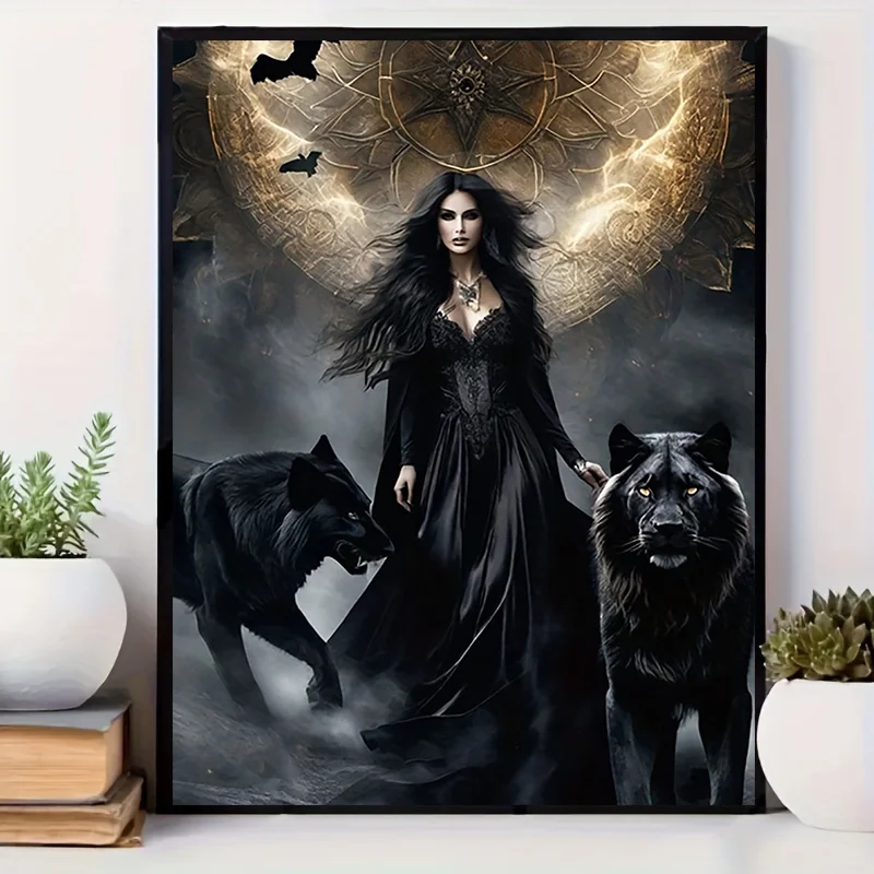 Home Decor Gothic - Room Decor 1pc Gothic Wolf Canvas