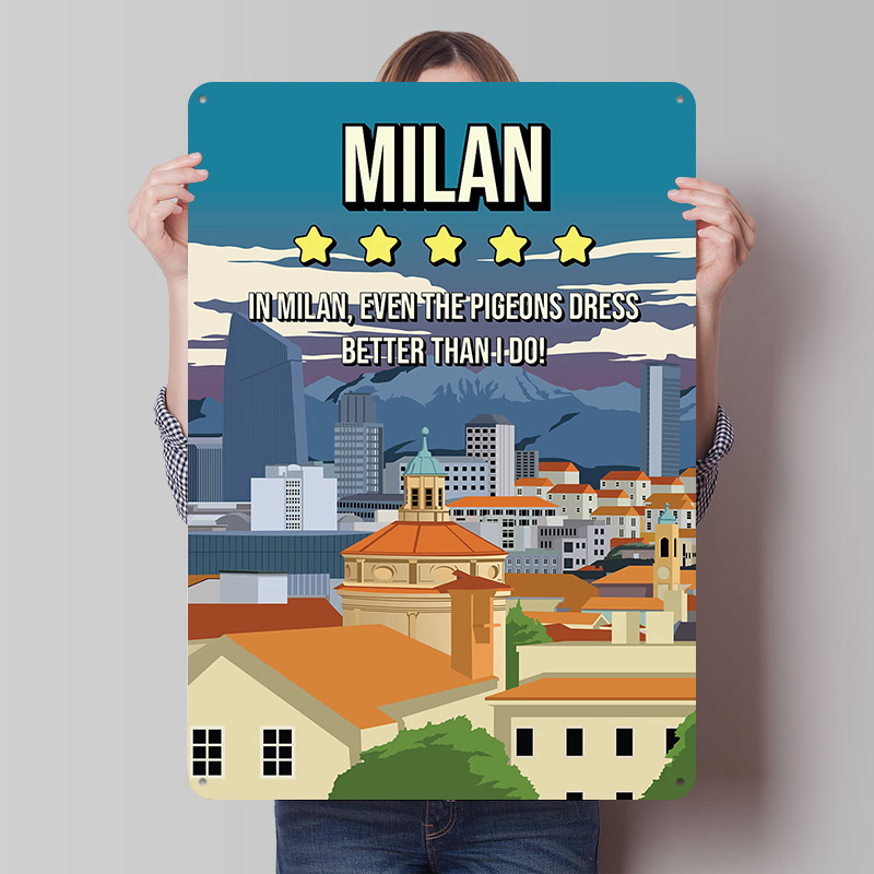 Review Home Decor - Milan Funny Review Cityscape Travel Poster