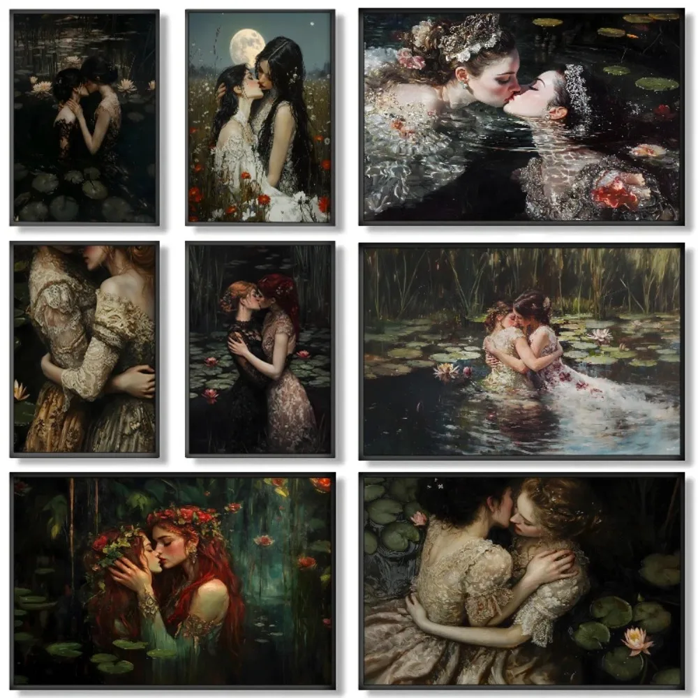 Home Decor Gothic - Victorian Lesbian Gothic Poster Goth Moody