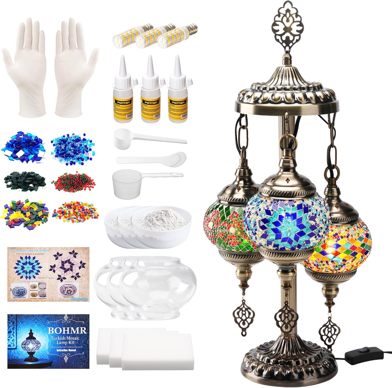 H&M Home Decor - DIY 3 Globe Turkish Mosaic Lamp