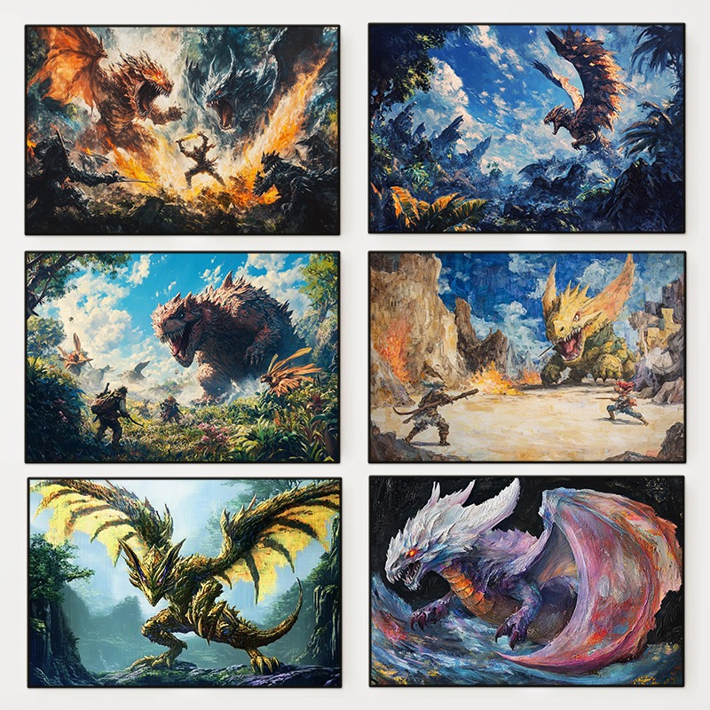 Home Decor Ai Free - 1pc frameless Monster Hunter Ai World