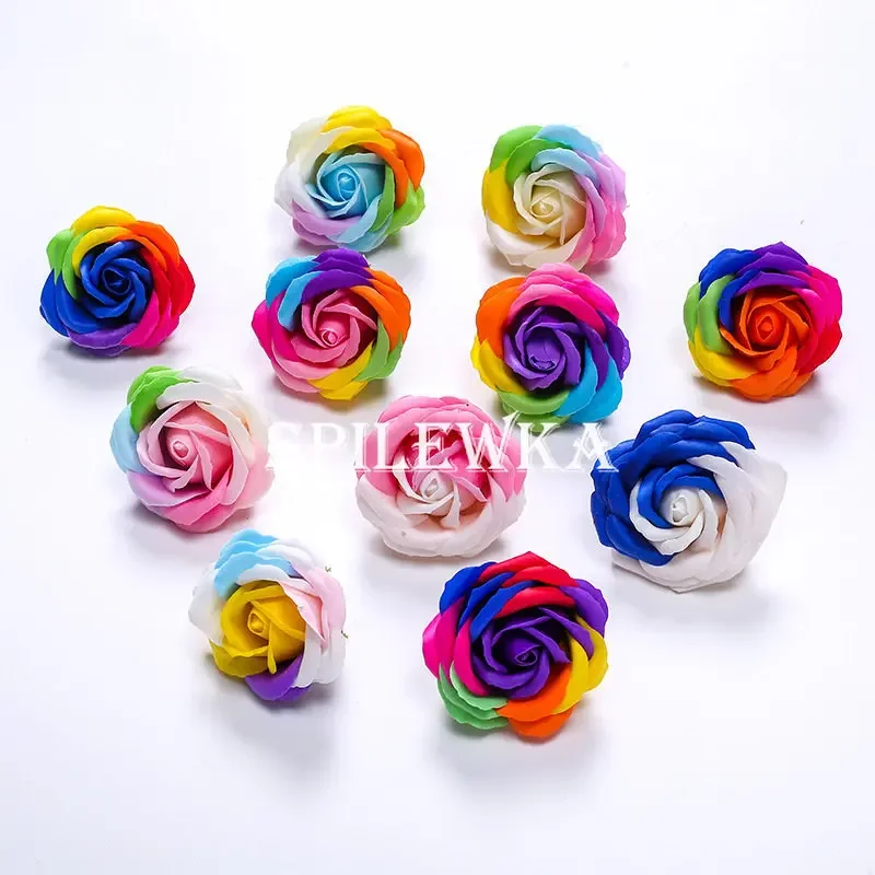 Home Decor For Wedding - Spilewka 6X7cm Colorful Rose Artificial Flower