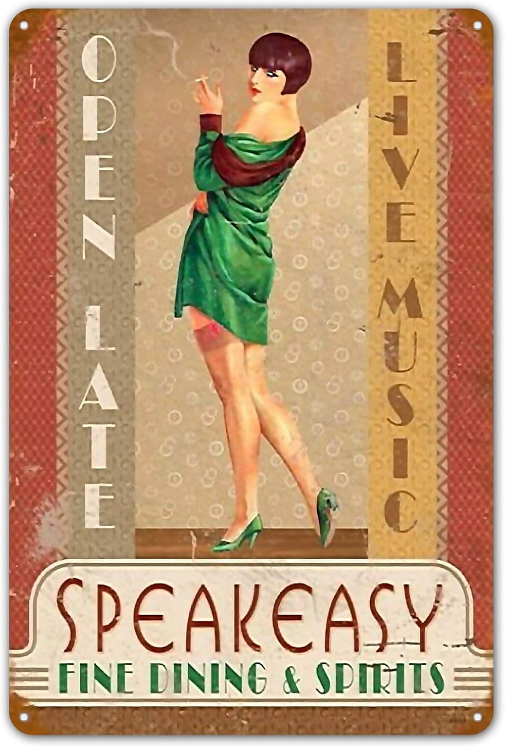 Speakeasy Vintage Tin Metal Si - Home Decor Shop ulasan dan harga