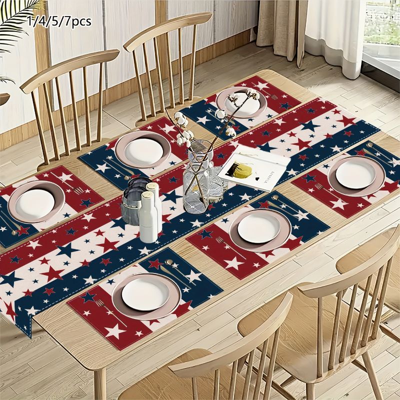 VIKAMA Independence Day 4th Of - Linen Table Runner ulasan dan harga