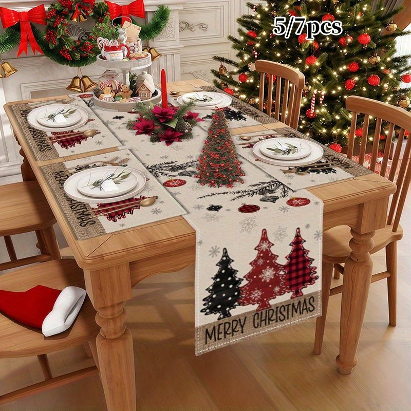 American Country Christmas Tab - Linen Table Runner ulasan dan harga