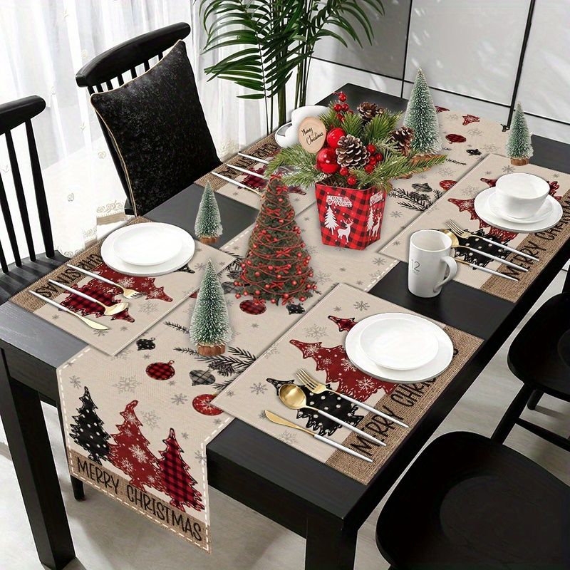 American Country Christmas Tab - Linen Table Runner ulasan dan harga