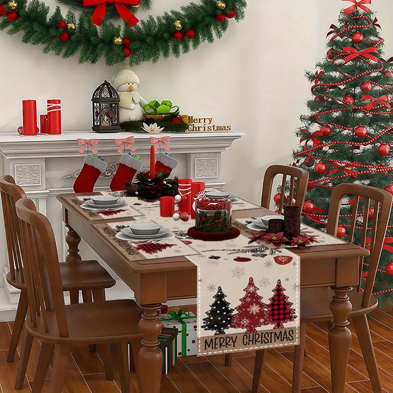 American Country Christmas Tab - Linen Table Runner ulasan dan harga