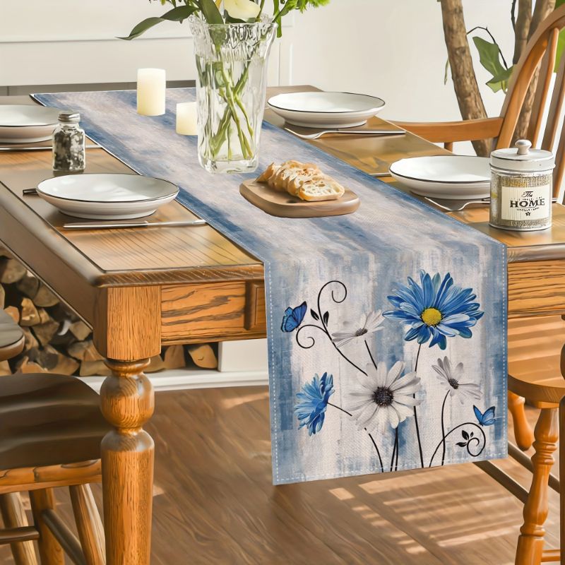 VIKAMA American Country Flower - Linen Table Runner ulasan dan harga