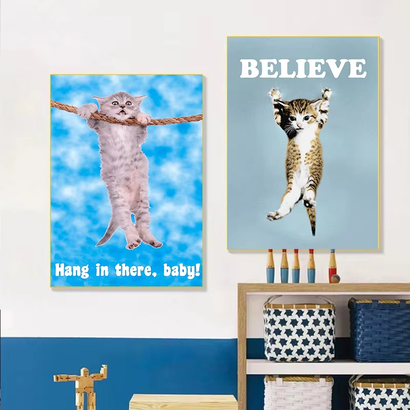 Hang In There Baby Cute Cat Yo - Home Decor Shop ulasan dan harga