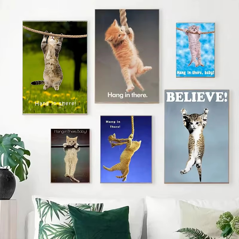Hang In There Baby Cute Cat Yo - Home Decor Shop ulasan dan harga