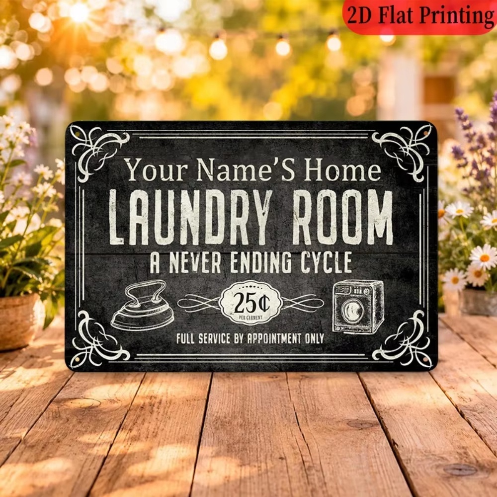 Custom Name Laundry Sign, Endl - Home Decor Kitchen ulasan dan harga
