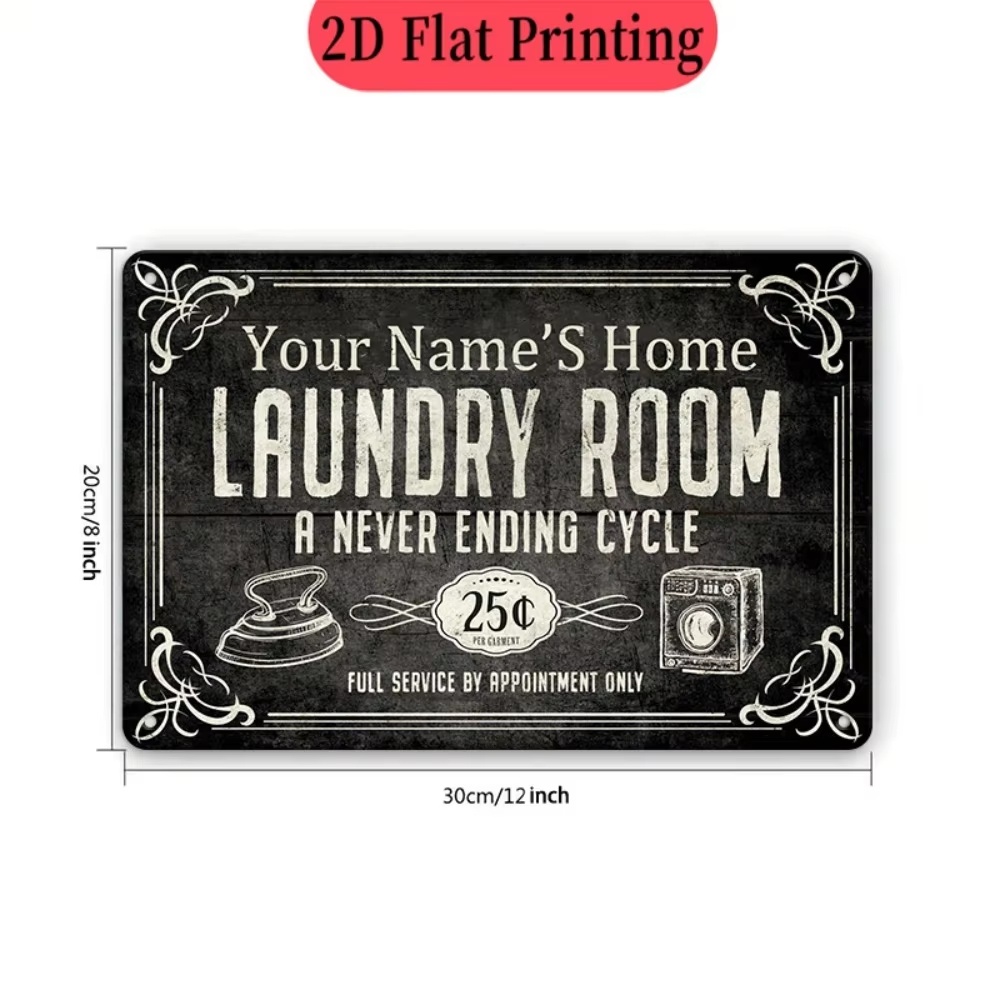 Custom Name Laundry Sign, Endl - Home Decor Kitchen ulasan dan harga