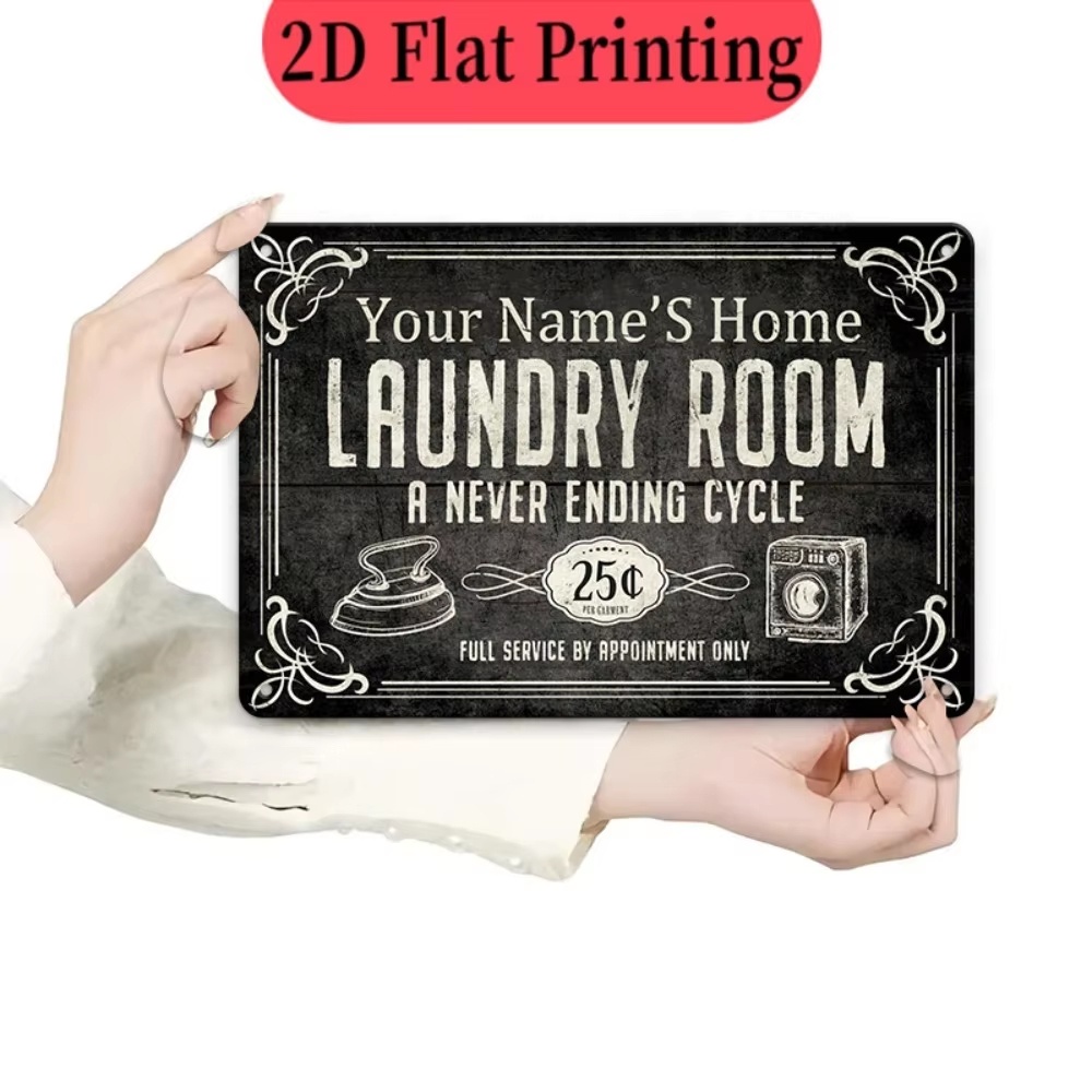 Custom Name Laundry Sign, Endl - Home Decor Kitchen ulasan dan harga