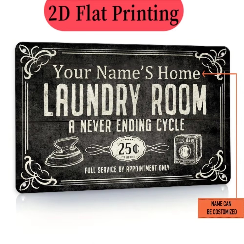 Custom Name Laundry Sign, Endl - Home Decor Kitchen ulasan dan harga