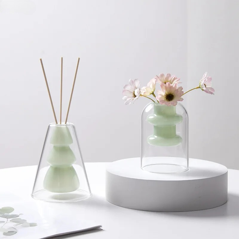 Colorful Double-layer Glass Va - Terrarium Glass Bottle ulasan dan harga