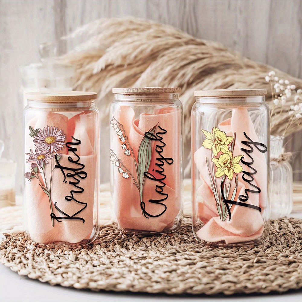 Custom Birth Flower Name Glass - Terrarium Glass Bottle ulasan dan harga