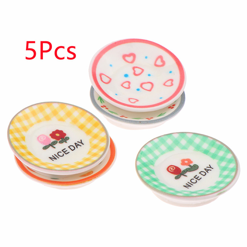 5Pcs 1/12 Dollhouse Mini Plate - Home Decor Kitchen ulasan dan harga