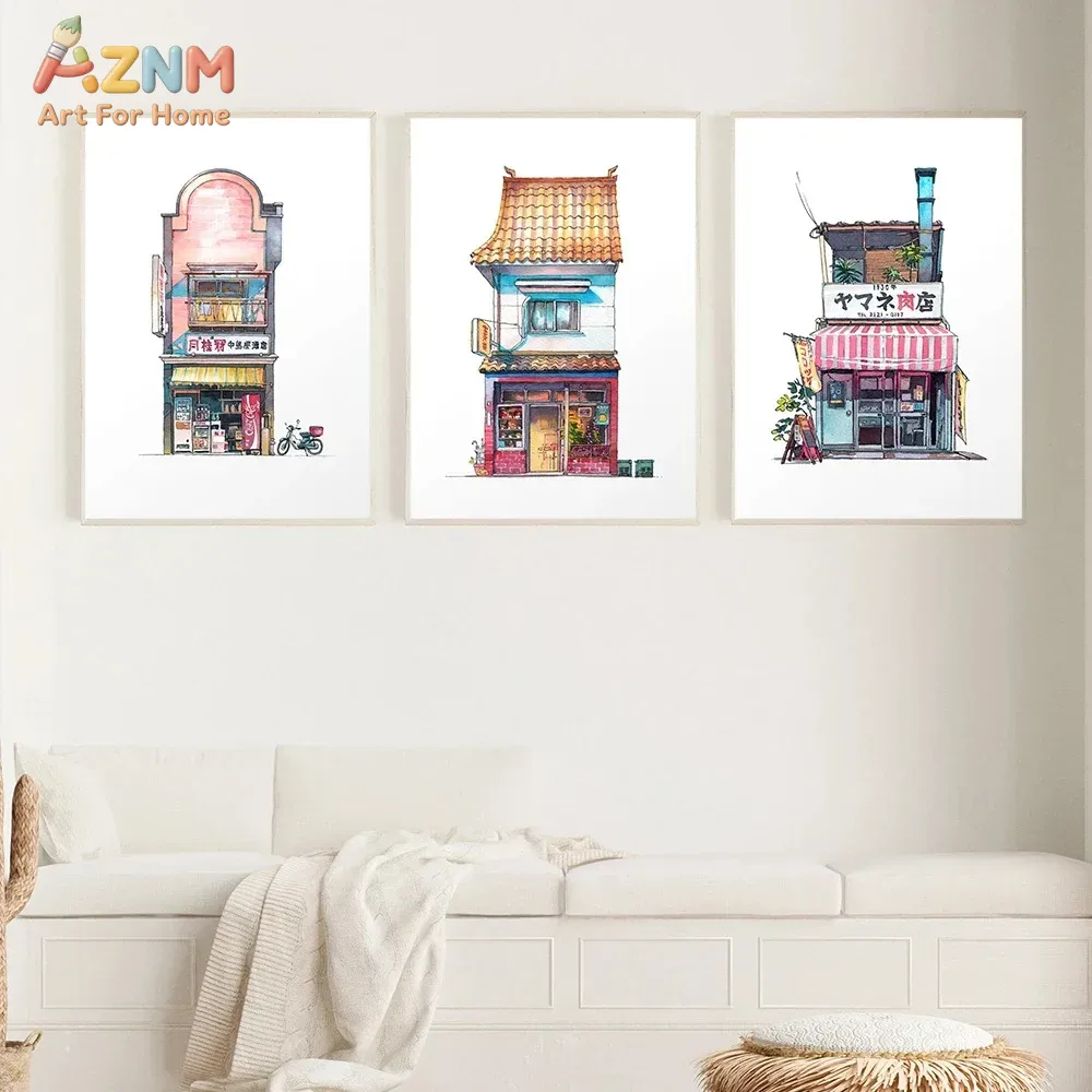 AZNM Japanese Storefront Water - Home Decor Shop ulasan dan harga
