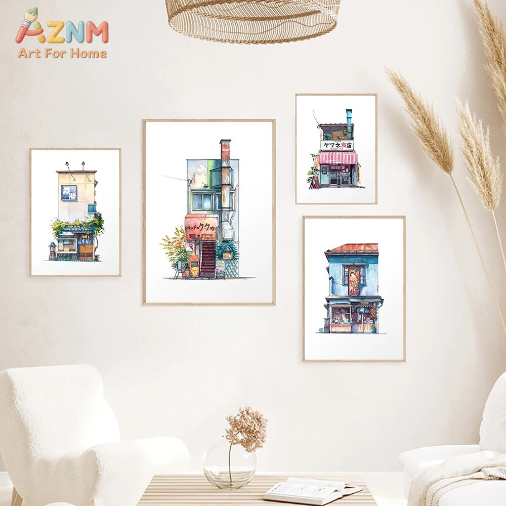 AZNM Japanese Storefront Water - Home Decor Shop ulasan dan harga