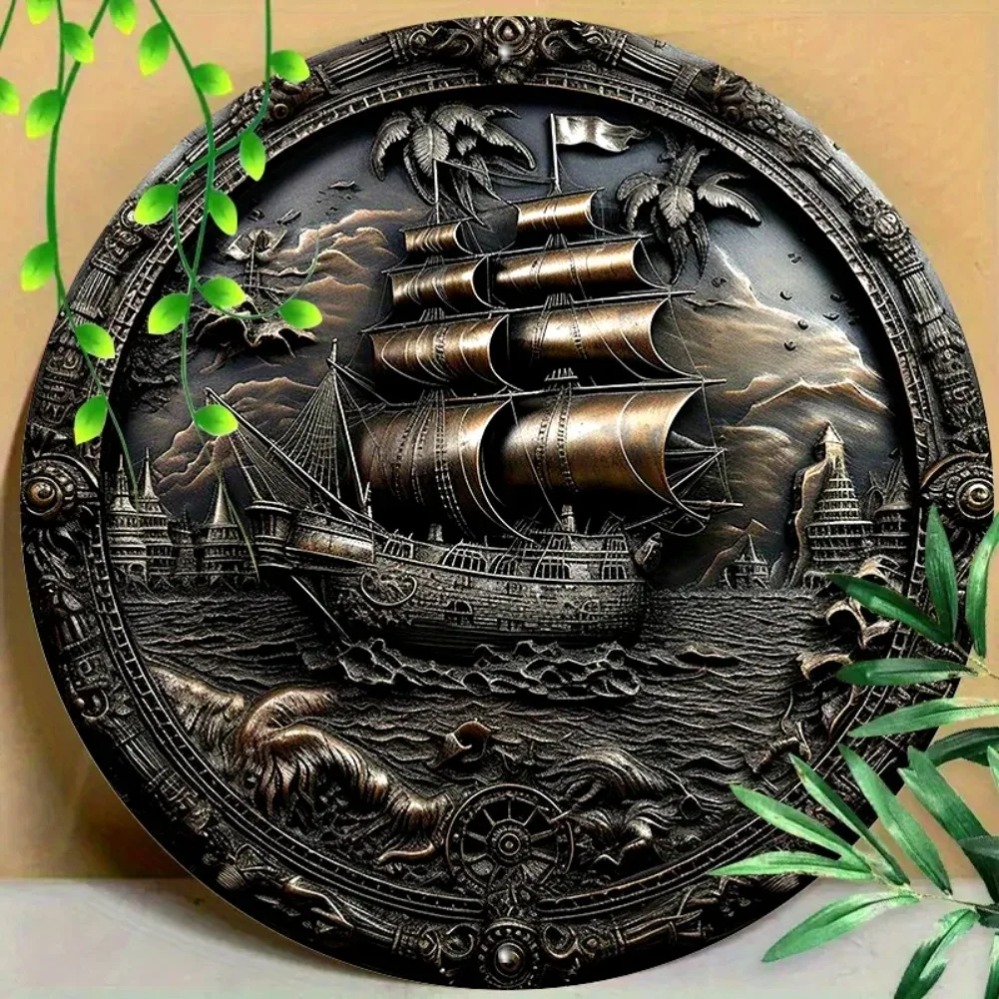 3D Pirate Ship Metal Wall Art: - Home Decor Shop ulasan dan harga
