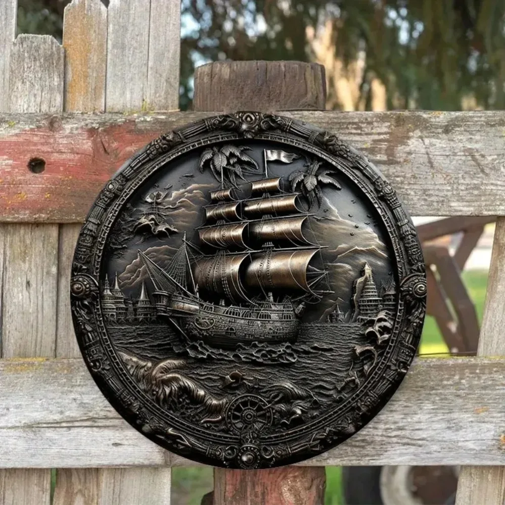 3D Pirate Ship Metal Wall Art: - Home Decor Shop ulasan dan harga
