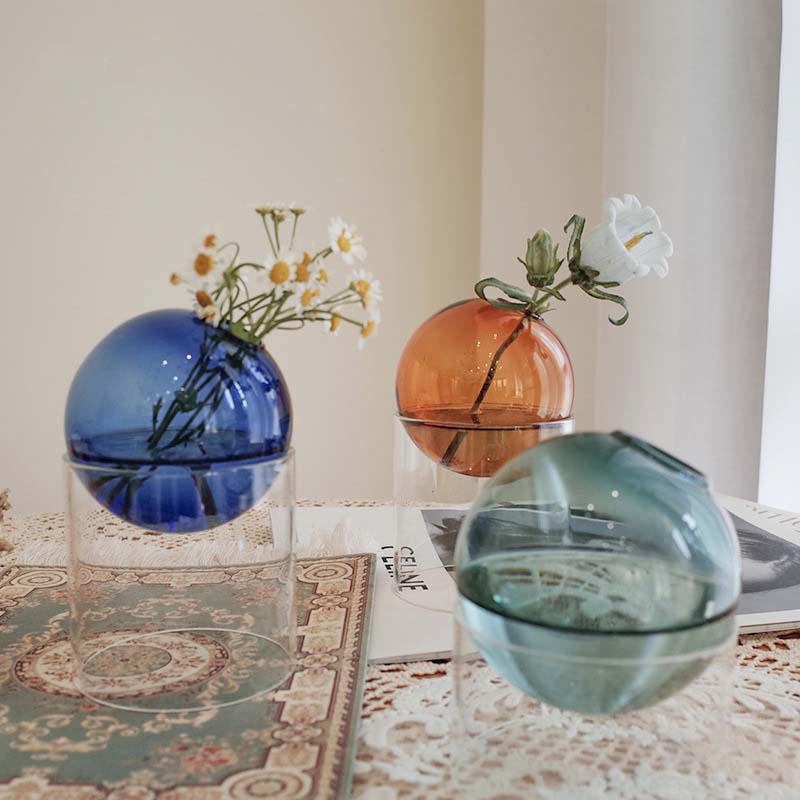 Mini Round Flower Vase Hydropo - Terrarium Glass Bottle ulasan dan harga