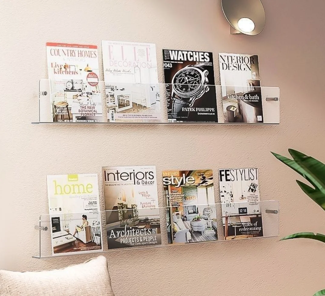 Acrylic Newspapers Book Magazi - Home Decor Brochure ulasan dan harga