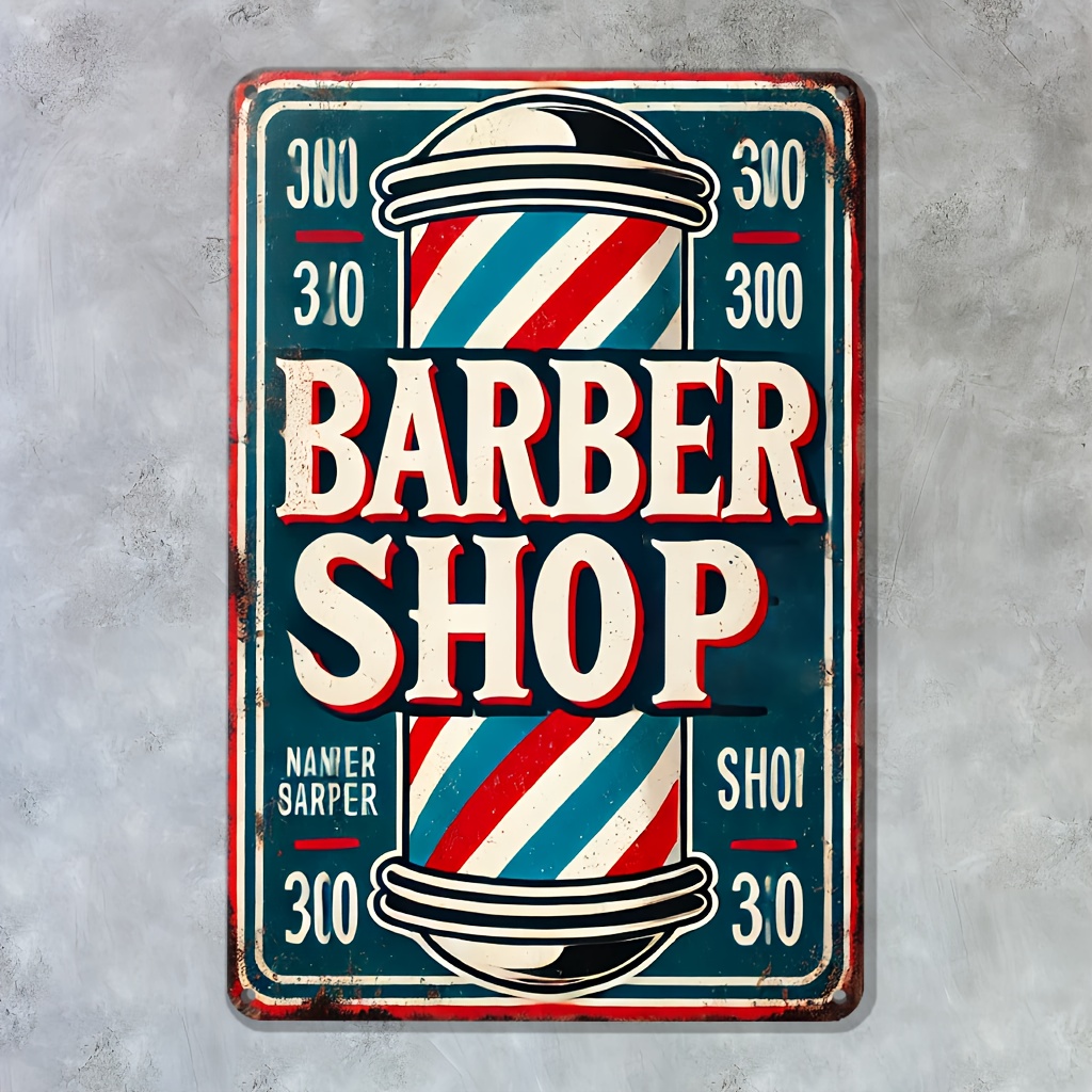 , Barbershop Sign Metal Wall A - Home Decor Shop ulasan dan harga