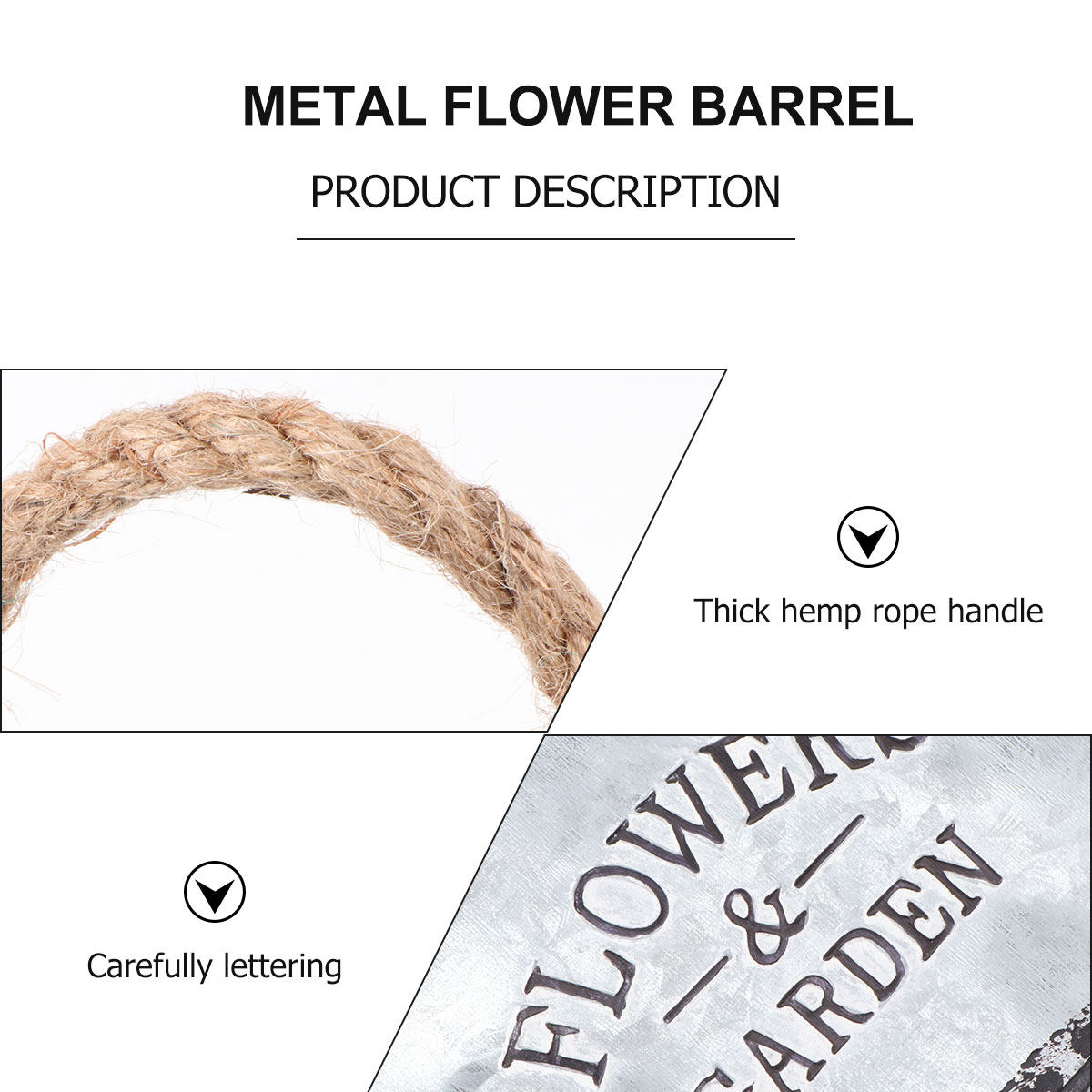 Simple Iron Rope Flower Bucket - Home Decor Shop ulasan dan harga