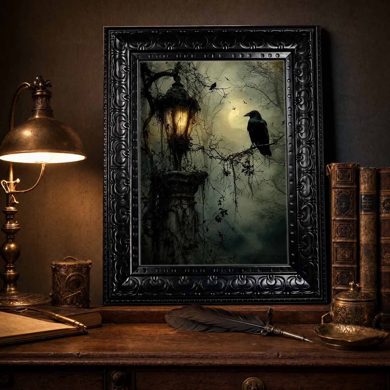Halloween Wall Art, Framed Can - Home Decor Gothic ulasan dan harga
