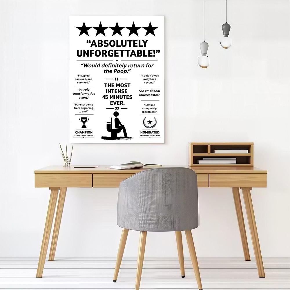 Funny Bathroom Review Printed  - Review Home Decor ulasan dan harga