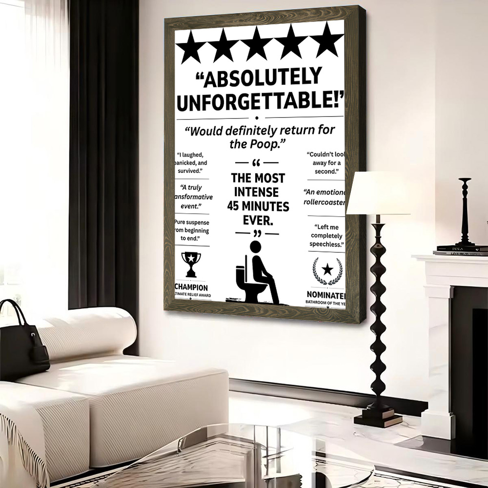Funny Bathroom Review Printed  - Review Home Decor ulasan dan harga