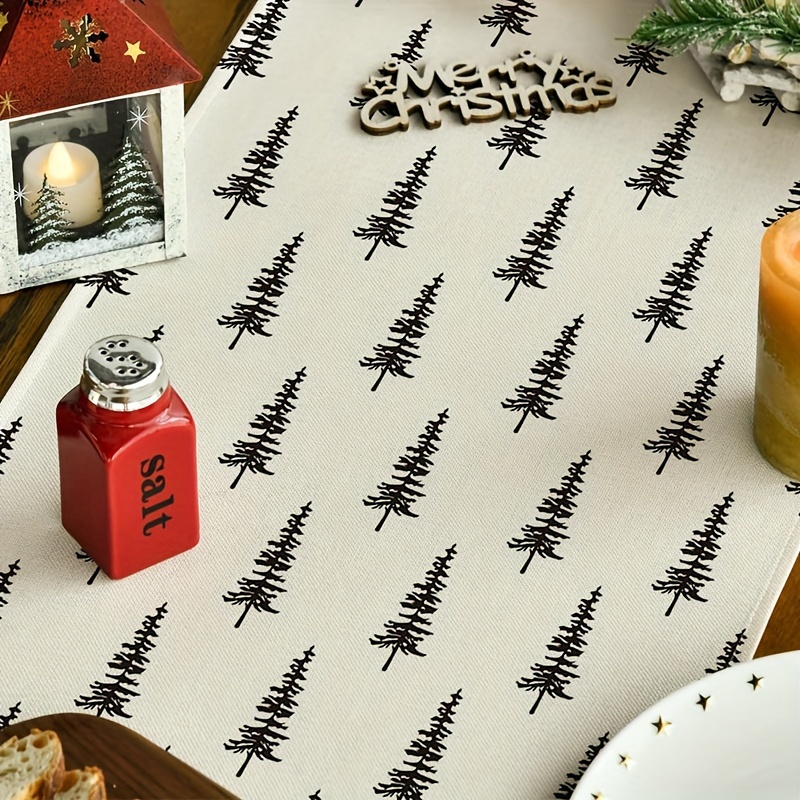 Simple Christmas Tree Table Ru - Linen Table Runner ulasan dan harga