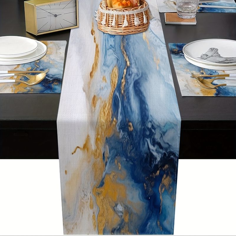 VIKAMA Light Luxury Marble Ins - Linen Table Runner ulasan dan harga