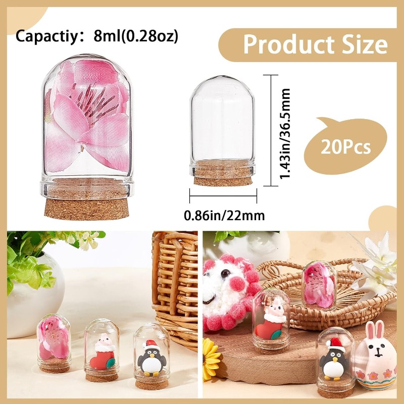 20 Sets Glass Cloche Dome Mini - Terrarium Glass Bottle ulasan dan harga