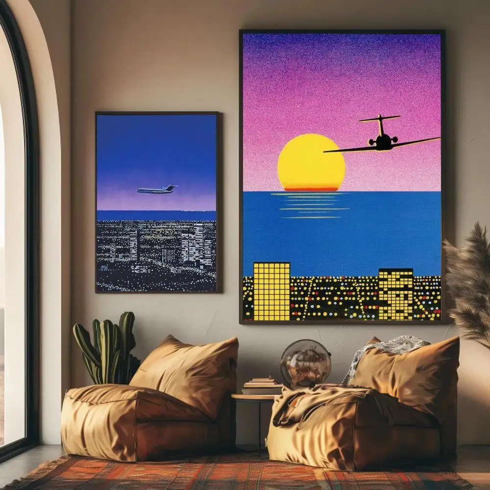 1pc frameless H-hiroshi Nagai  - Geometric Wall Art ulasan dan harga