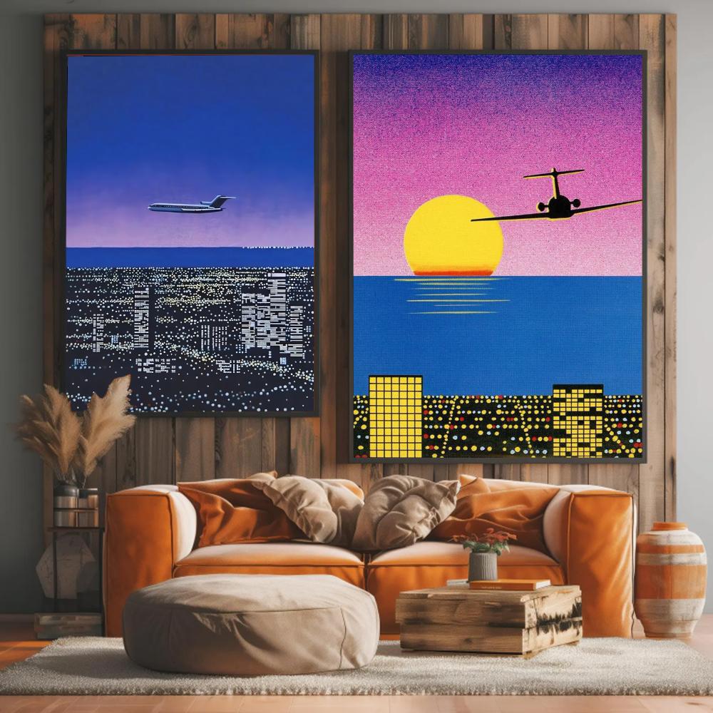 1pc frameless H-hiroshi Nagai  - Geometric Wall Art ulasan dan harga