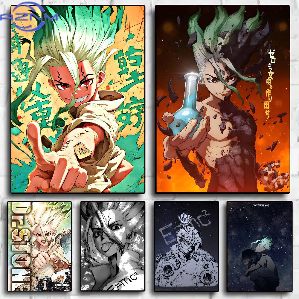 Classic Anime Dr Stone Poster  - Geometric Wall Art ulasan dan harga