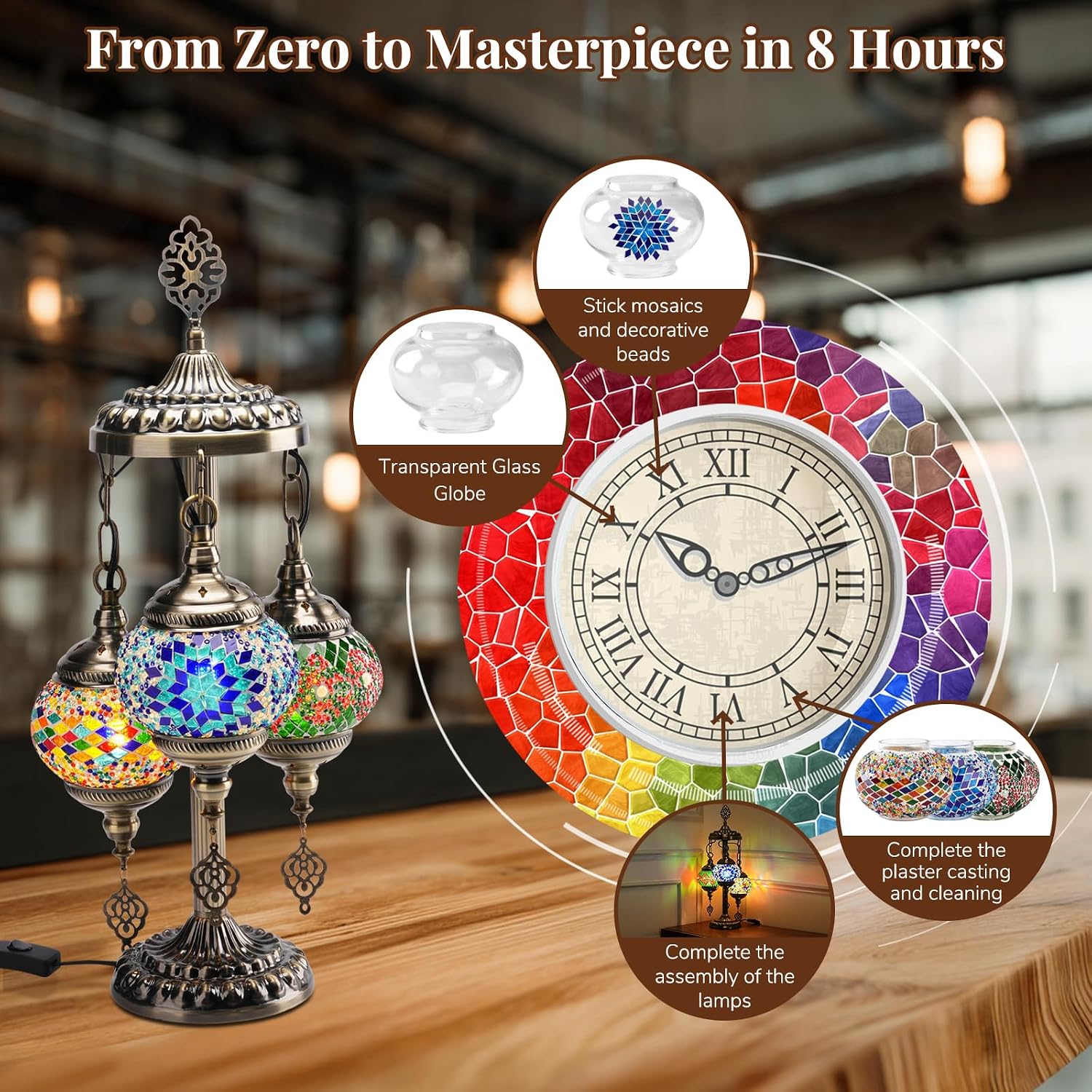 DIY 3 Globe Turkish Mosaic Lam - H&M Home Decor ulasan dan harga