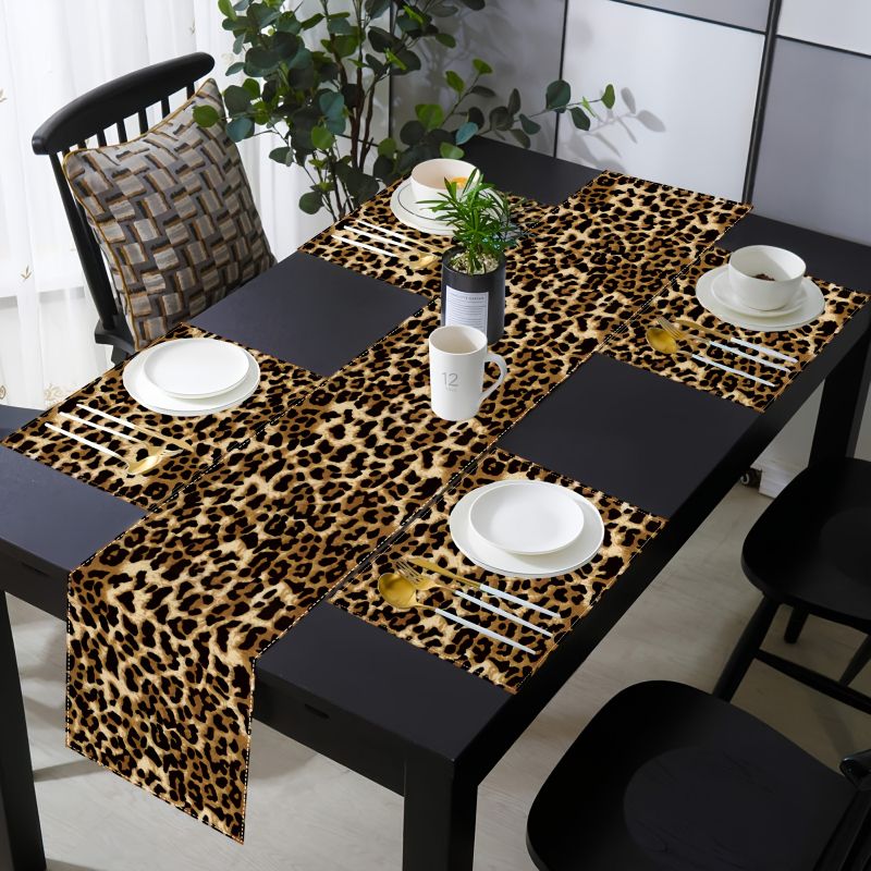 VIKAMA Light Luxury Leopard Pa - Linen Table Runner ulasan dan harga