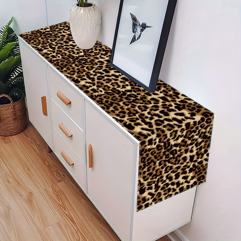 VIKAMA Light Luxury Leopard Pa - Linen Table Runner ulasan dan harga