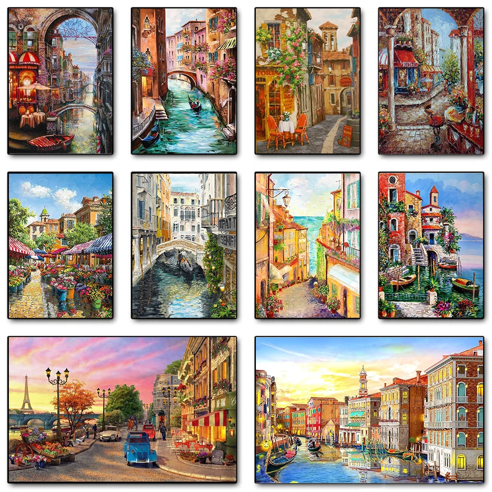 Modern Paris Street Landscape  - Geometric Wall Art ulasan dan harga