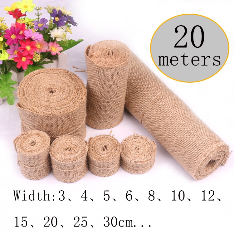 5-30CM Natural Jute Linen Fabr - Linen Table Runner ulasan dan harga