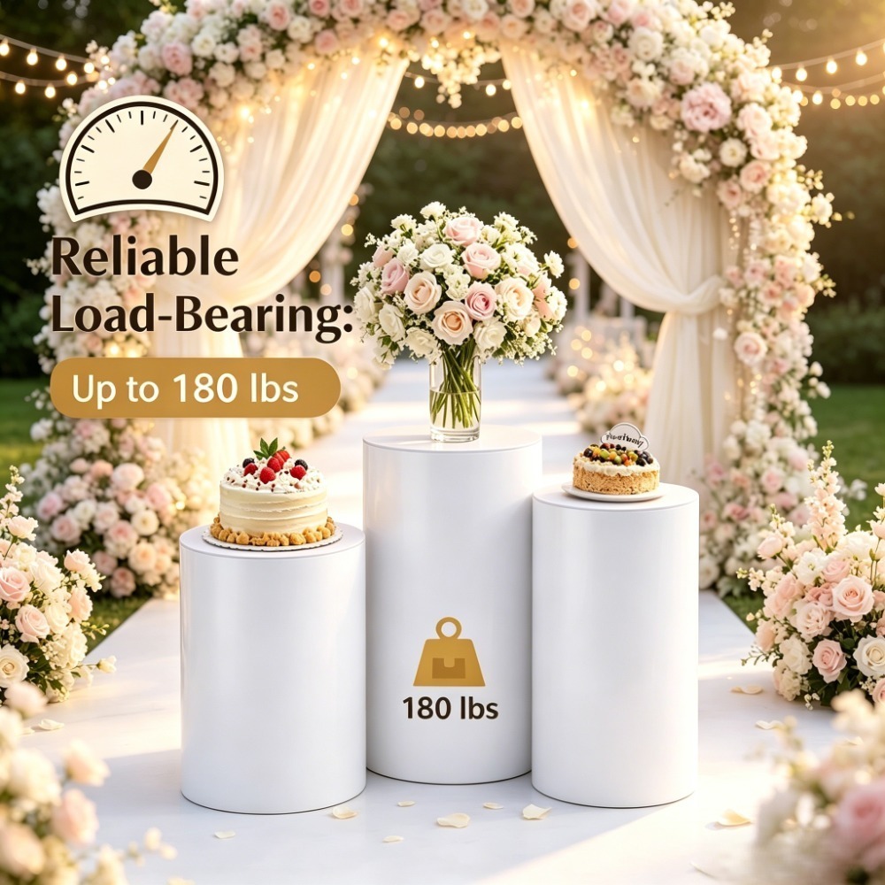 3/5Pcs White Cylinder Pedestal - Home Decor For Wedding ulasan dan harga