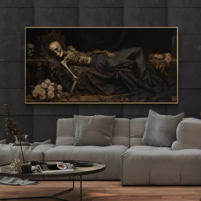 Gothic Dark Art Sleeping Skele - Home Decor Gothic ulasan dan harga