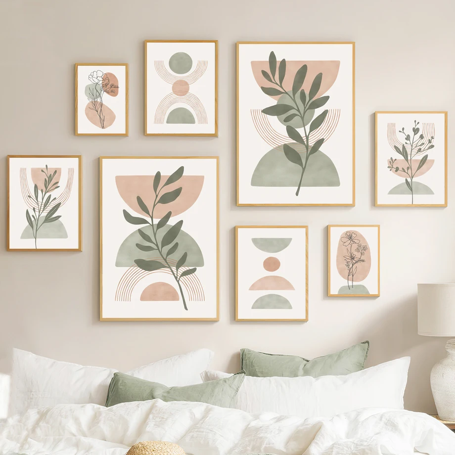 1pcs(No frame)Bohemian Green L - Geometric Wall Art ulasan dan harga