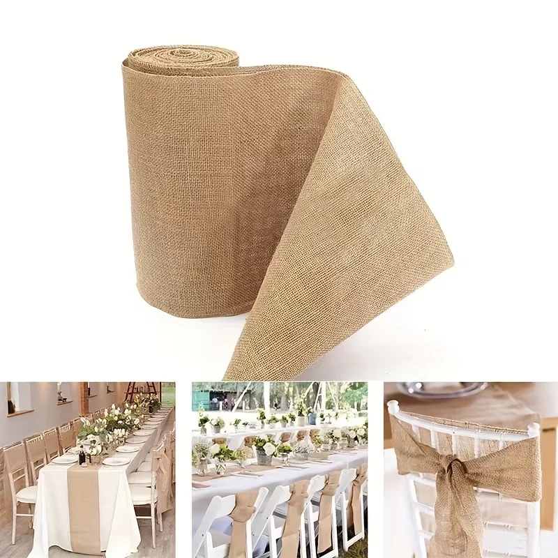 New Desig Beige Burlap Roll 30 - Linen Table Runner ulasan dan harga
